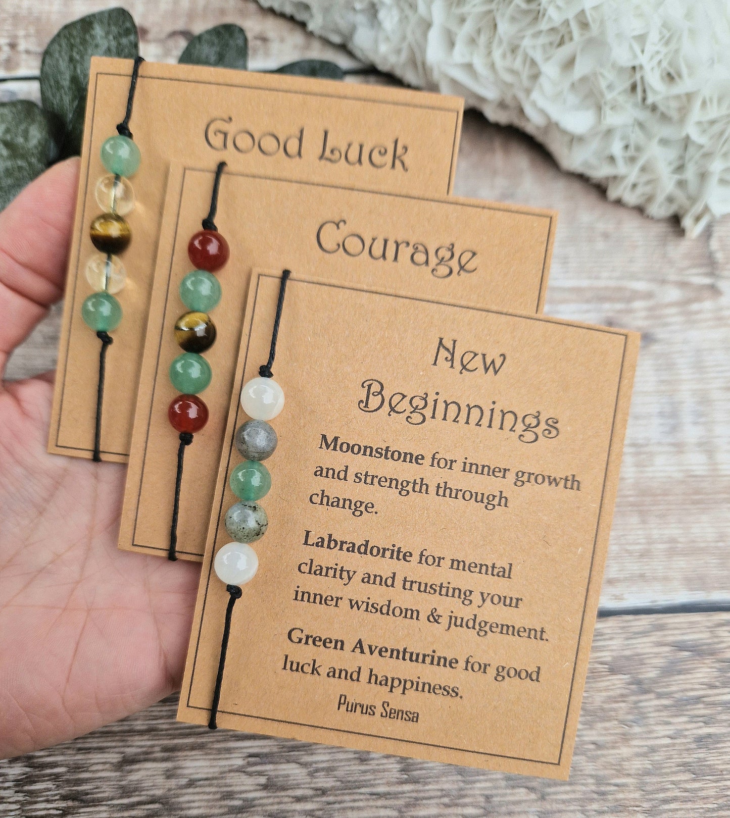 COURAGE 5 bead crystal bracelet / anklet
