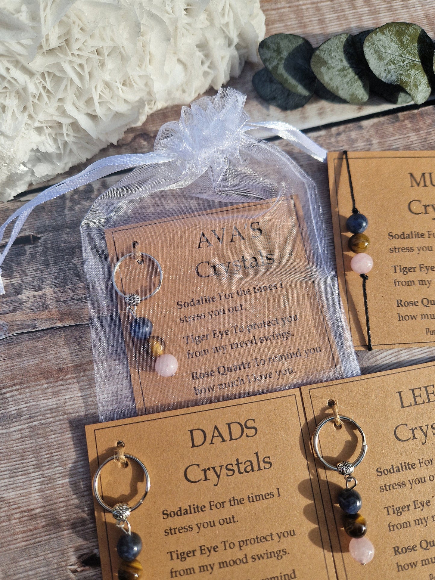 Cute Personalised crystal bracelet, anklet or keyring gift