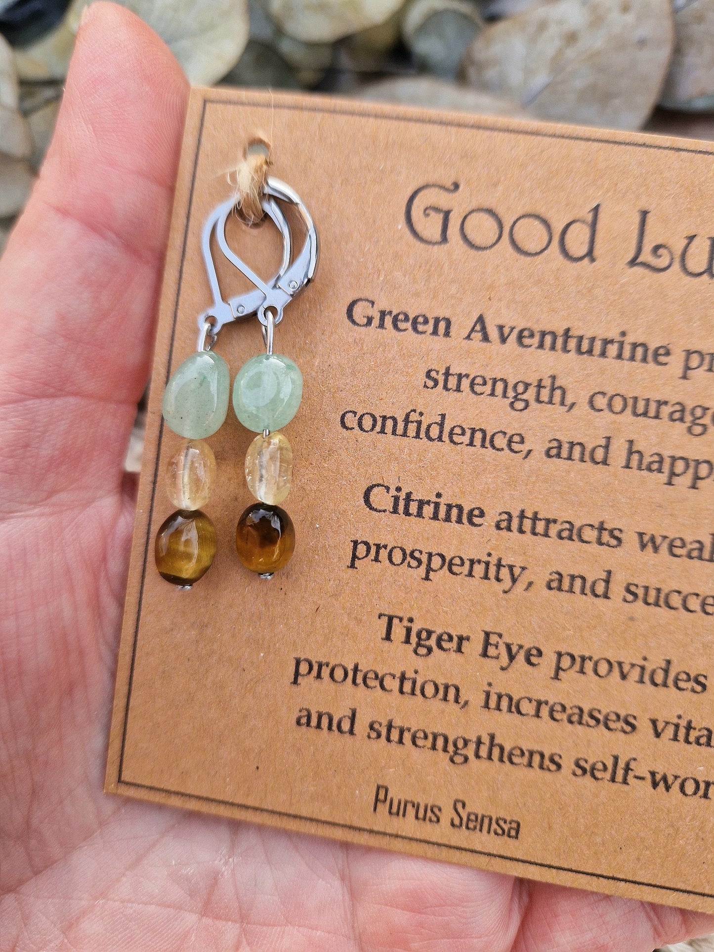 Good luck crystal huggie hoop earrings
