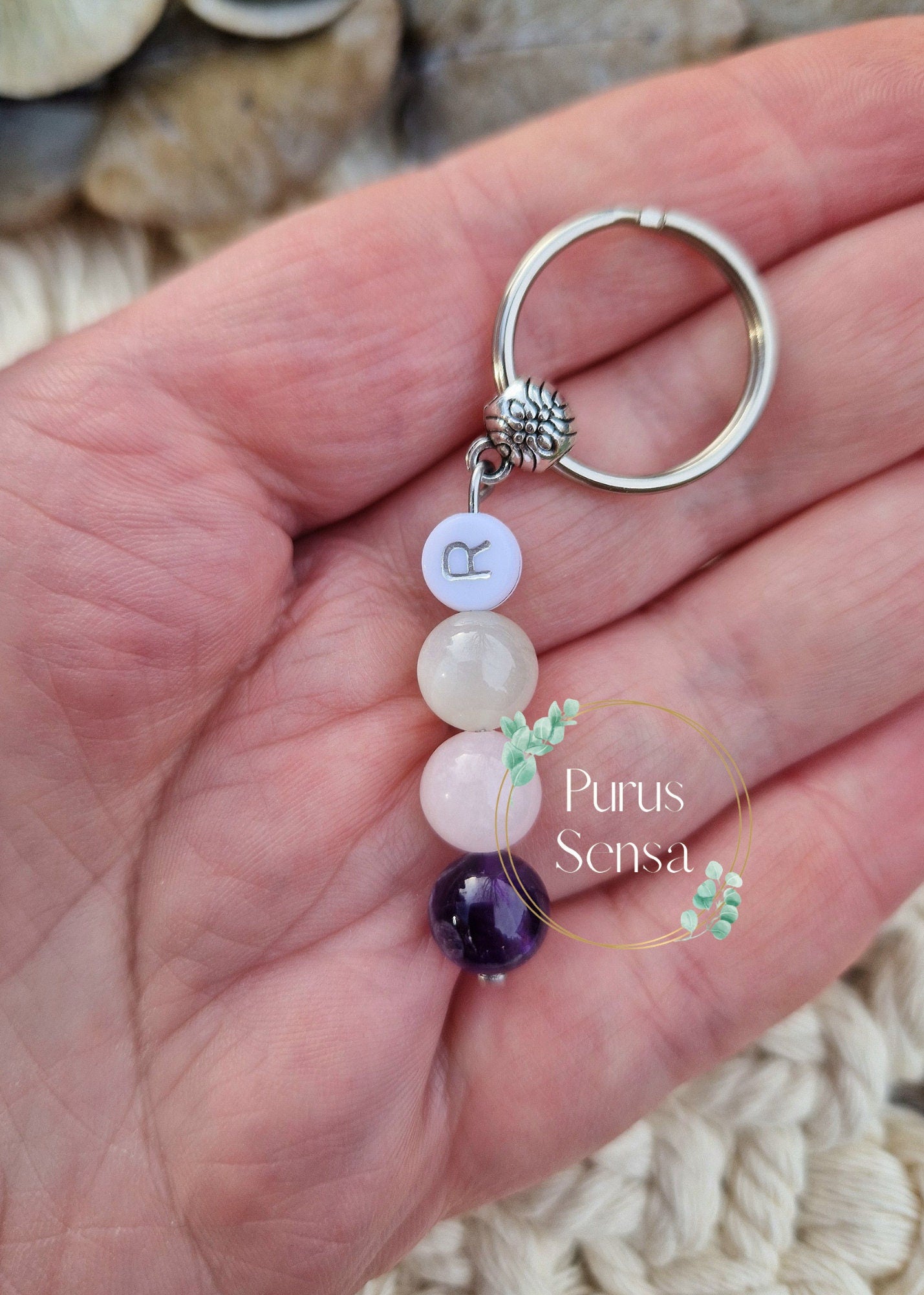 Mum to be crystal keyring personalised