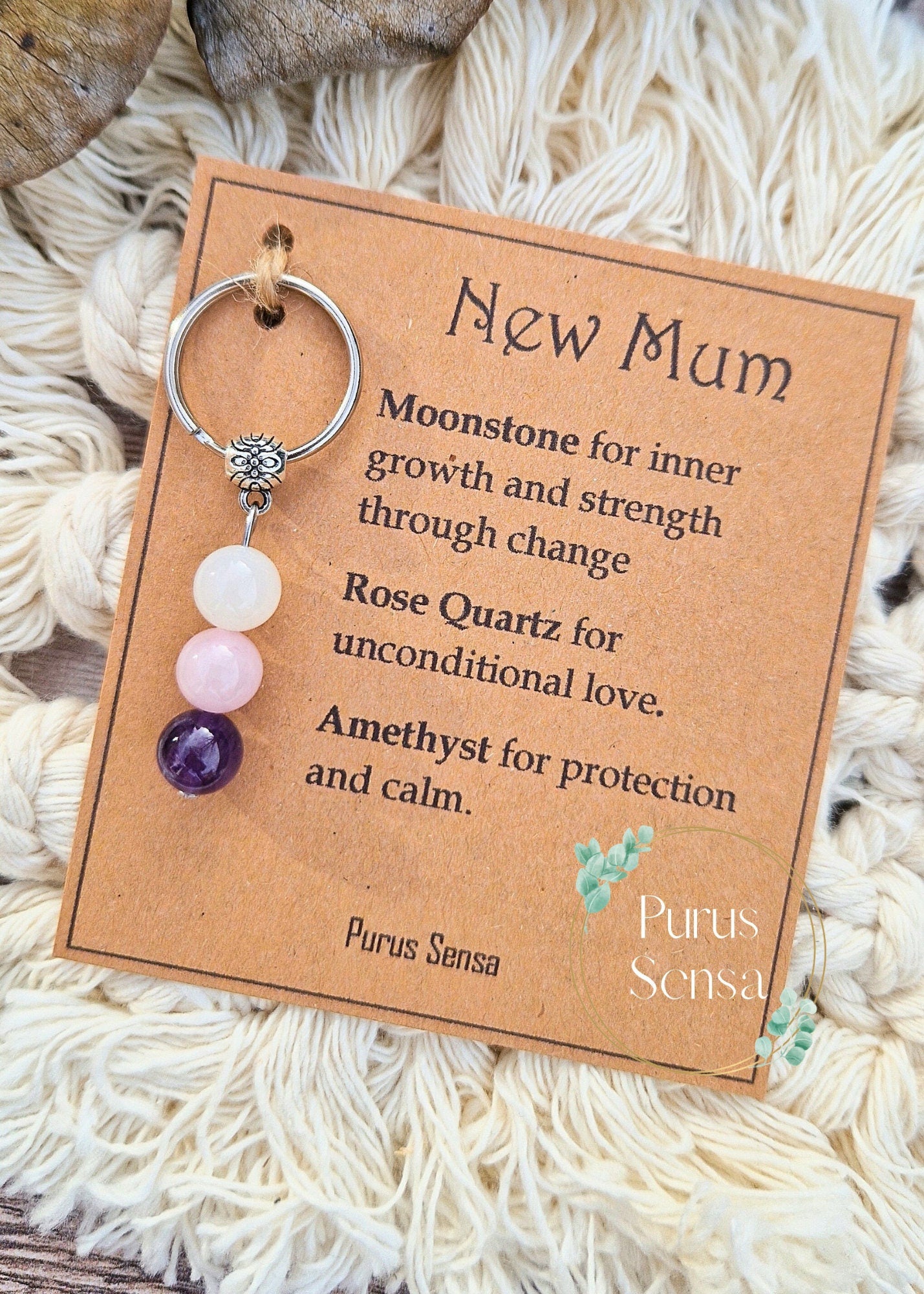 New mum crystal keyring Personalised