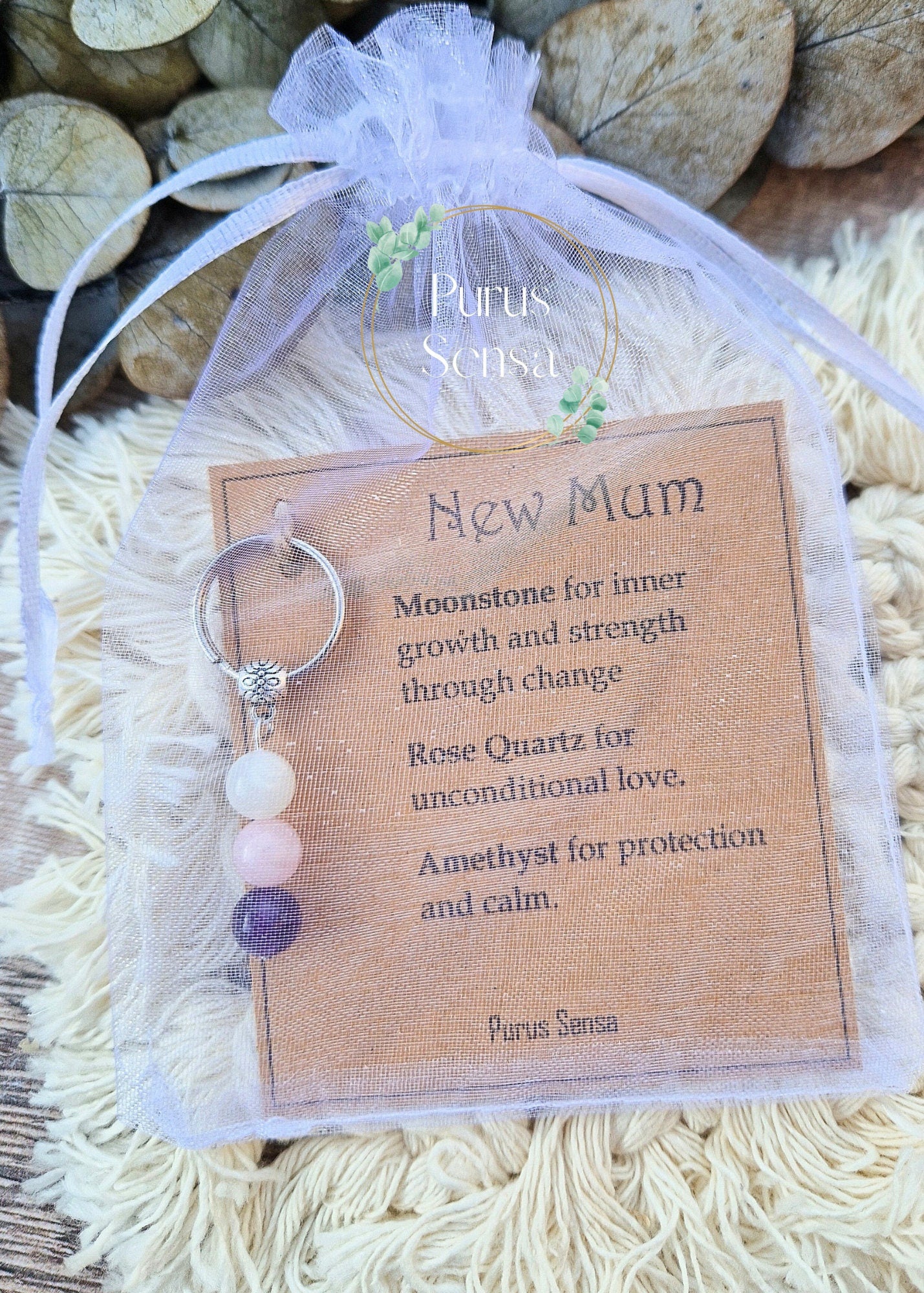 New mum crystal keyring Personalised
