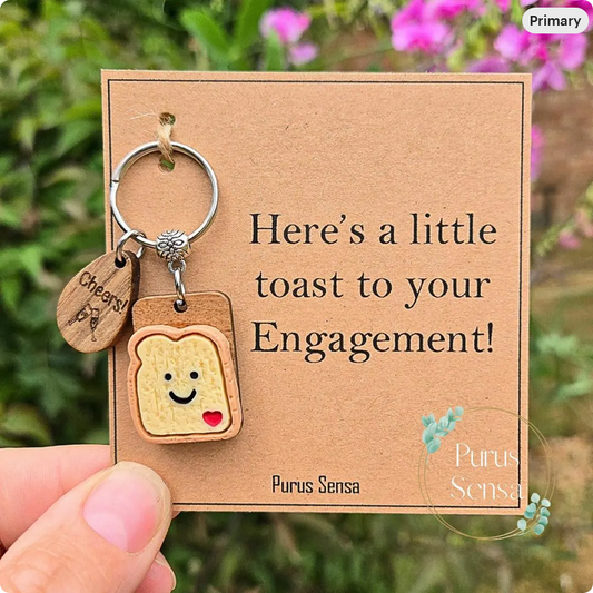Engagement Toast Keyring