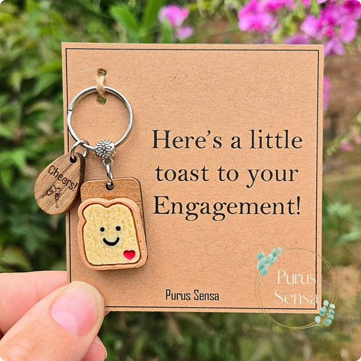 Engagement Toast Keyring
