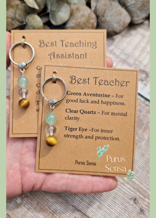 Teacher TA crystal keyring gift