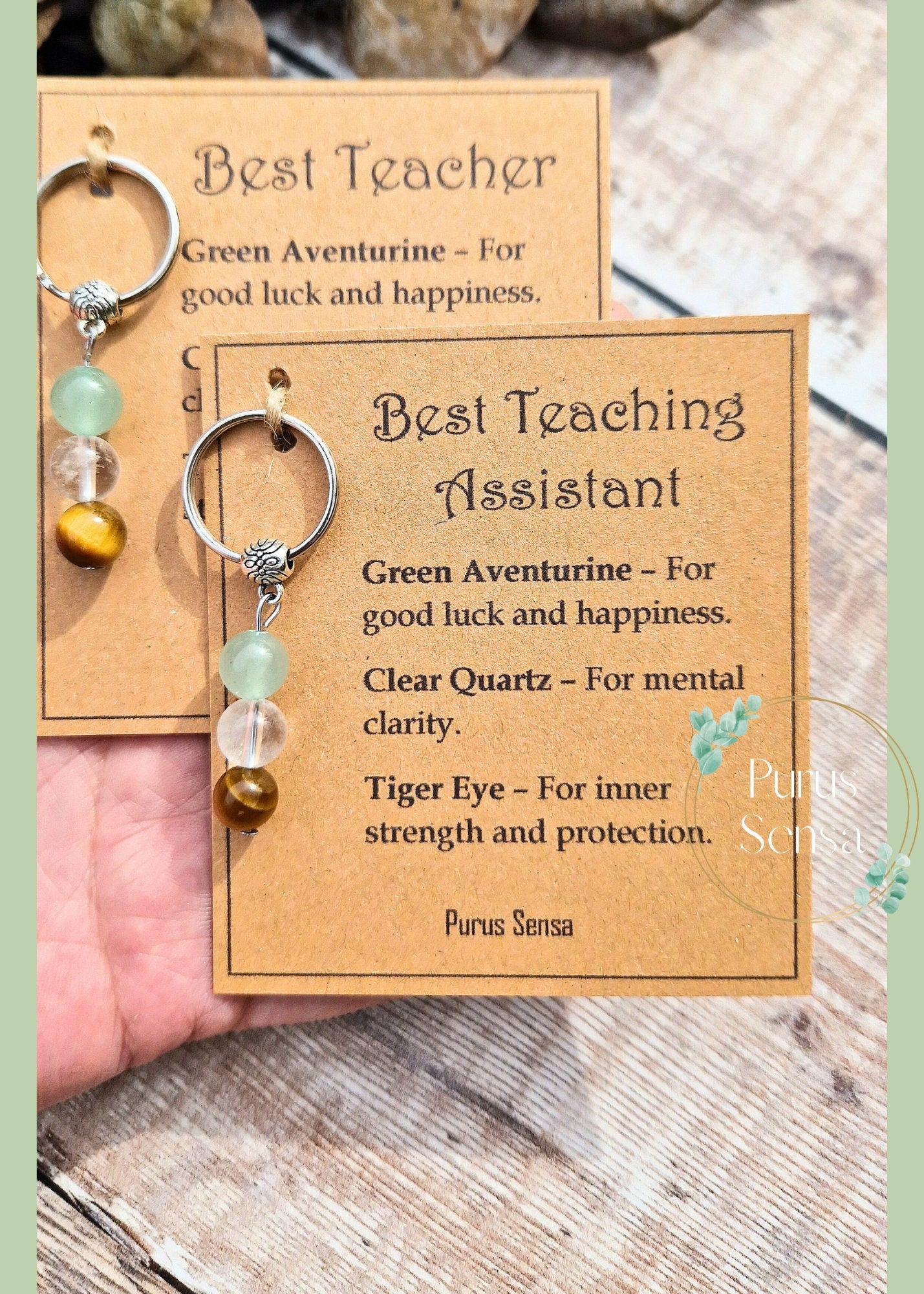 Teacher TA crystal keyring gift