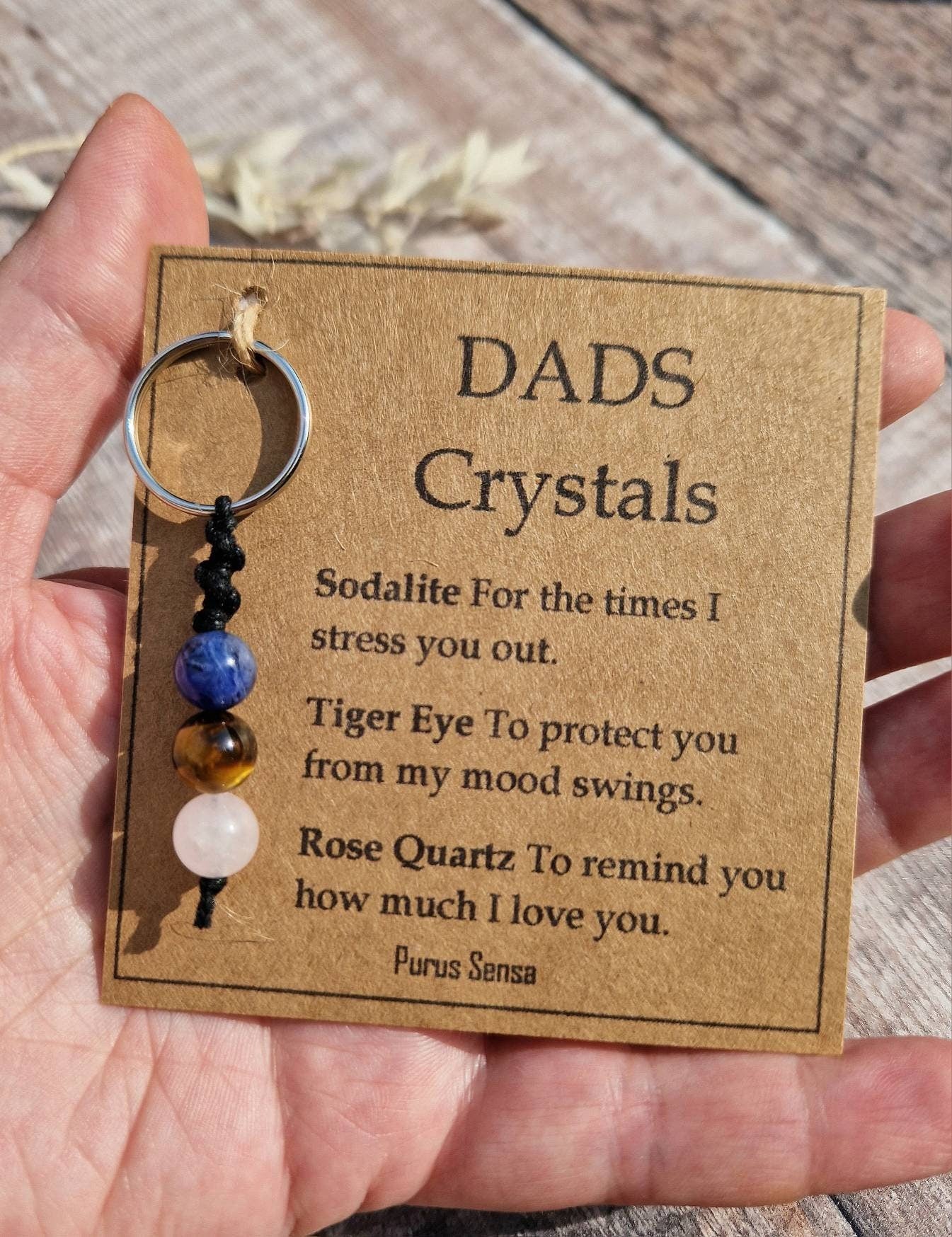 Dads Crystals Twisty Keyring