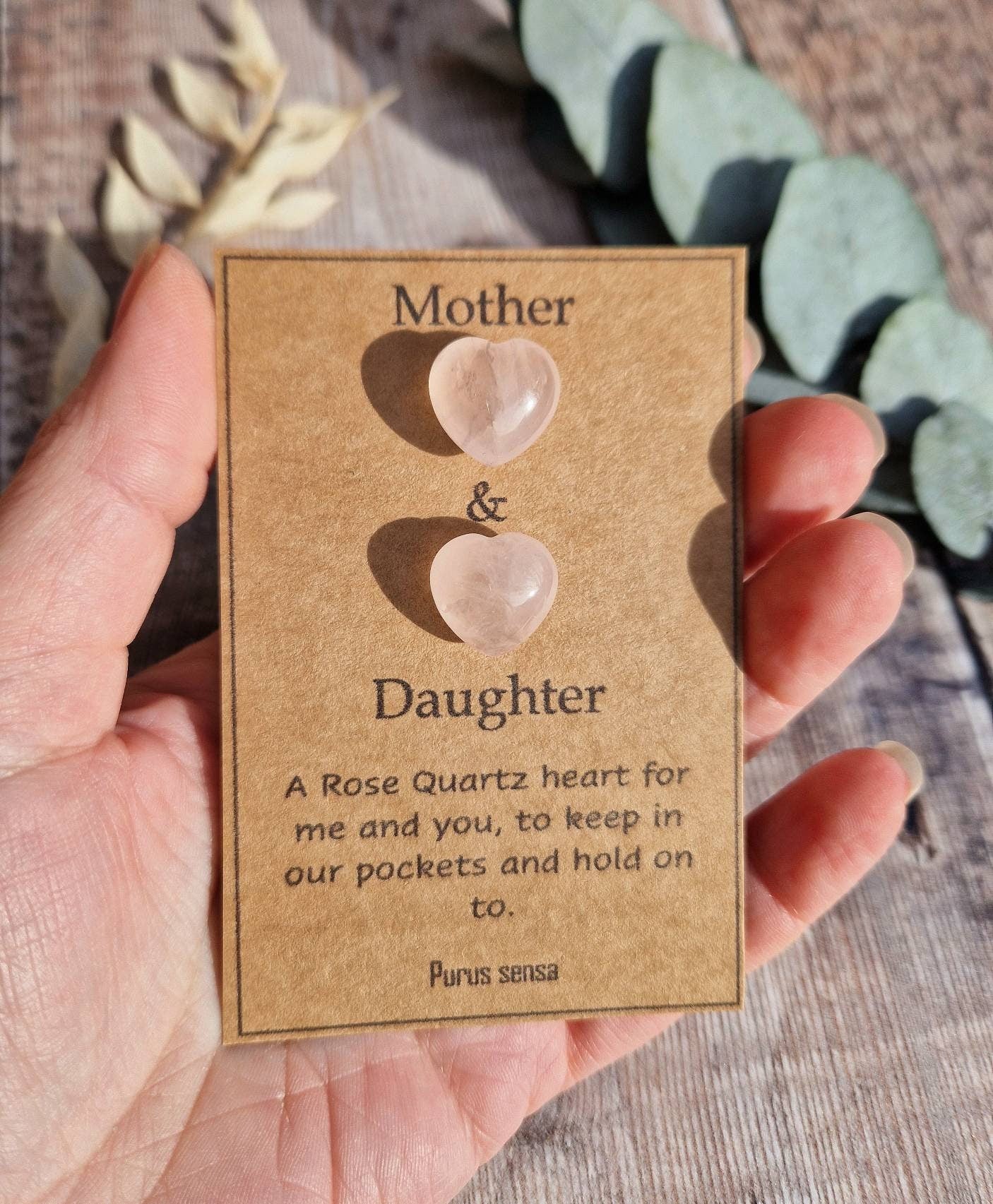 Mother & Daughter rose quartz crystal gift