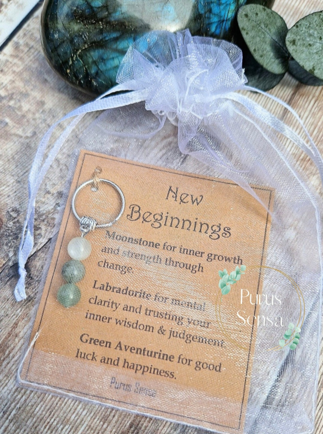 New Beginings crystal keyring personalised