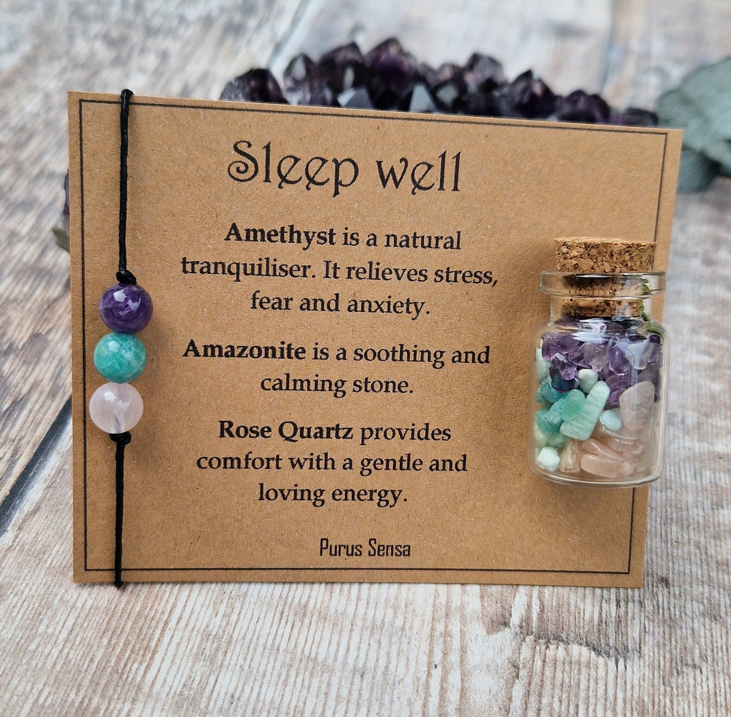 SLEEP-WELL bracelet with crystal wish bottle