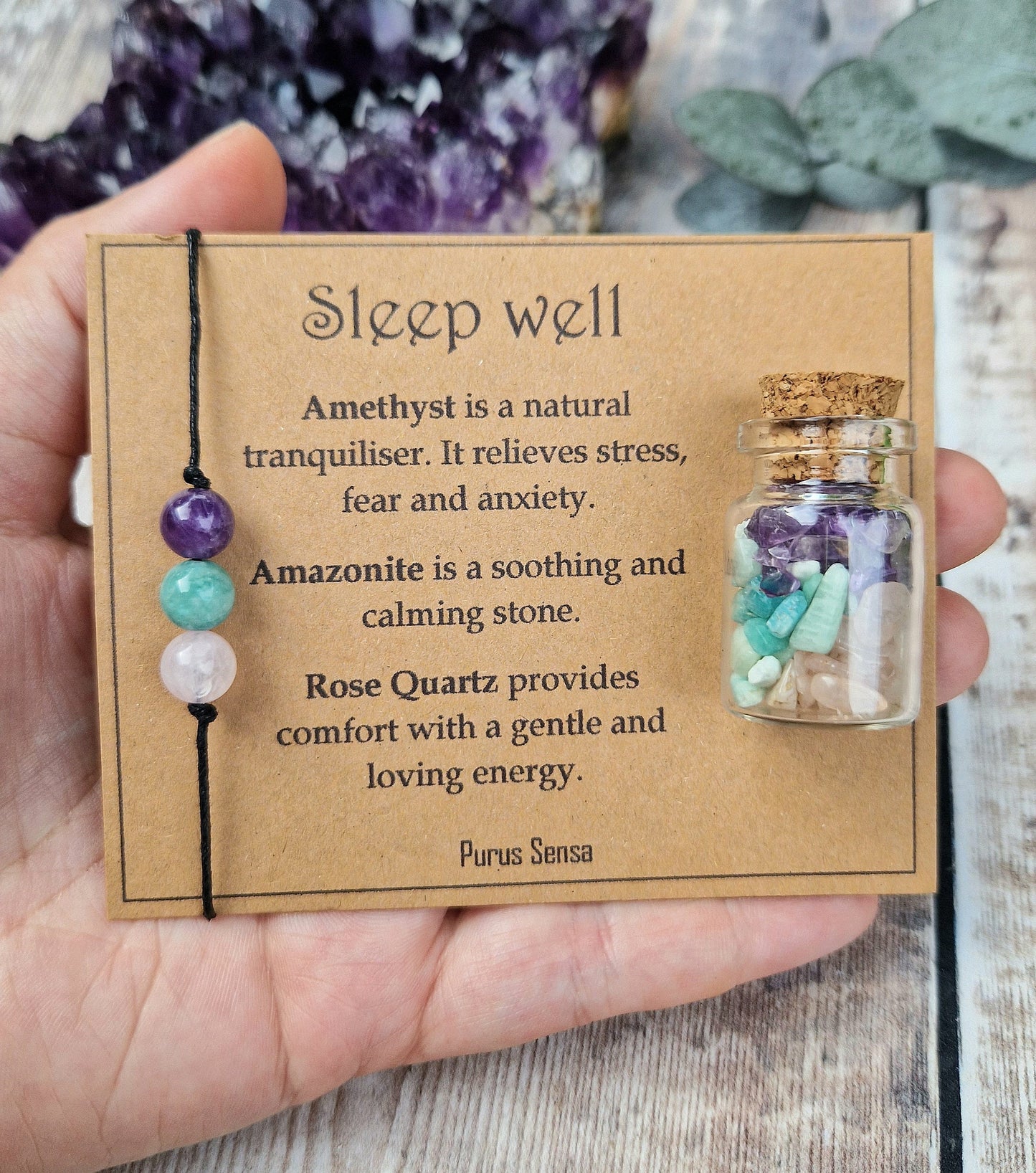 SLEEP-WELL bracelet with crystal wish bottle