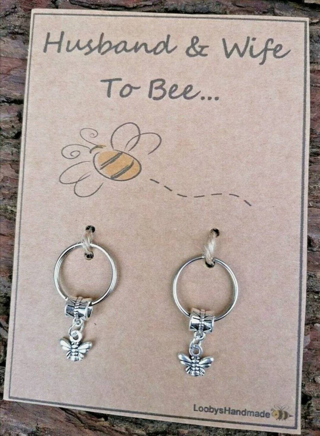 Husband And Wife To Bee Engagement Keyrings Gift