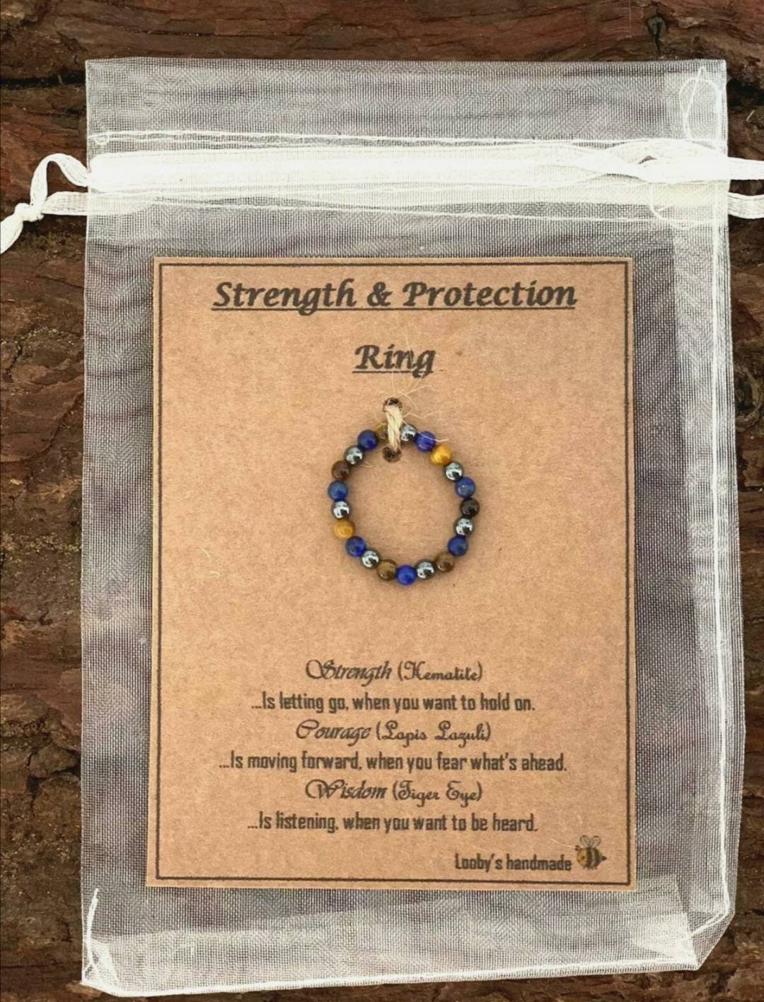 Strength Protection Gemstone Stacking Ring