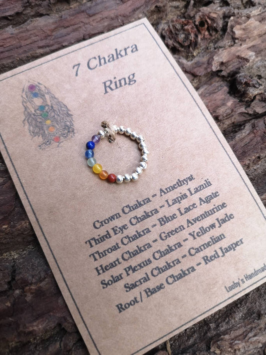 Genuine 7 Chakra Gemstone Ring