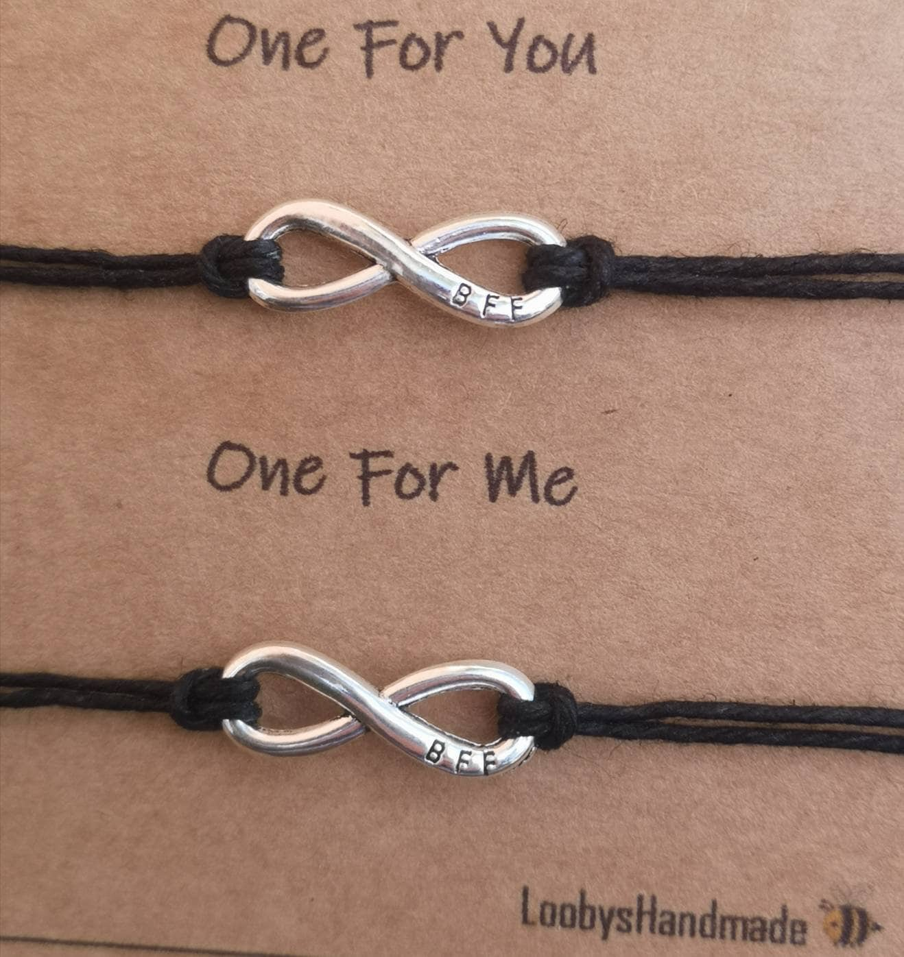 Matching BFF Infinity Friendship Bracelet Set.