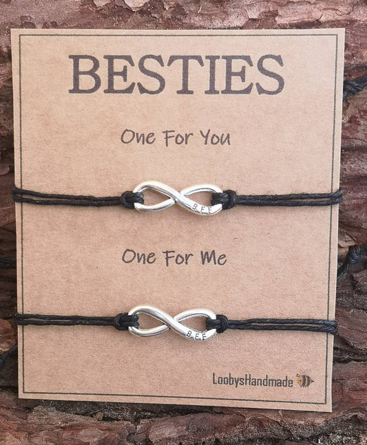 Matching BFF Infinity Friendship Bracelet Set.