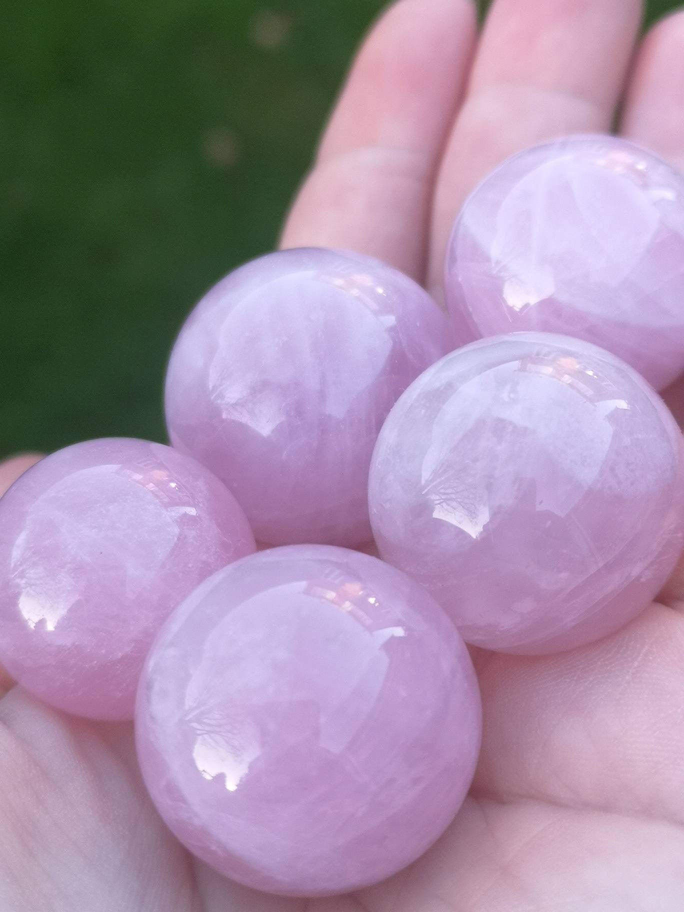 Premium Rose Quartz mini sphere.