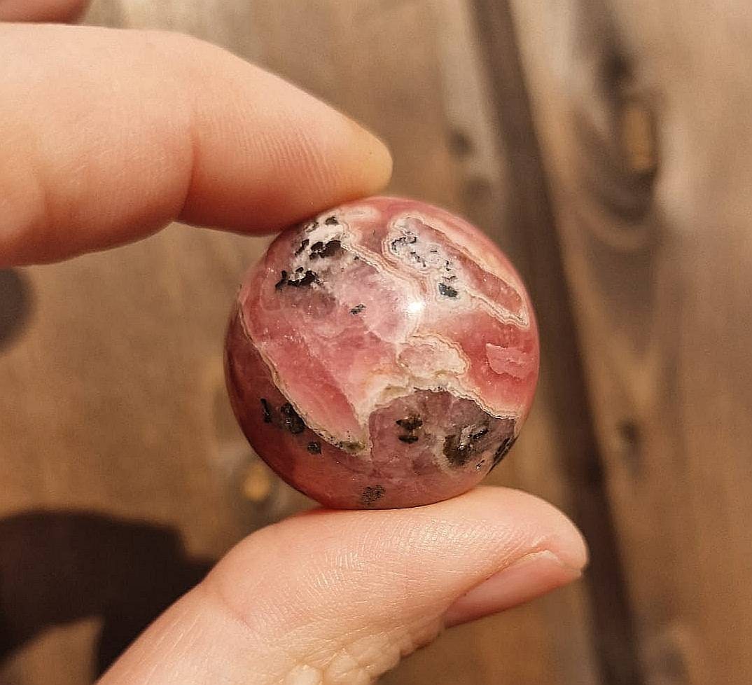 Premium quality rhodochrosite sphere