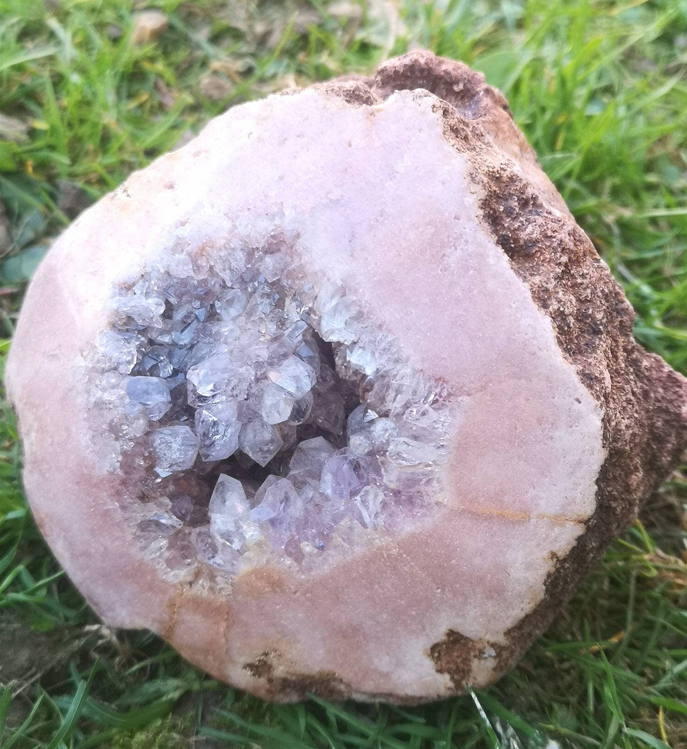 Large Natural Pink Amethyst polished raw crystal