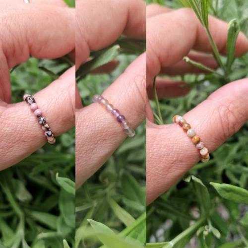 Genuine Gemstone Stackable Crystal Rings