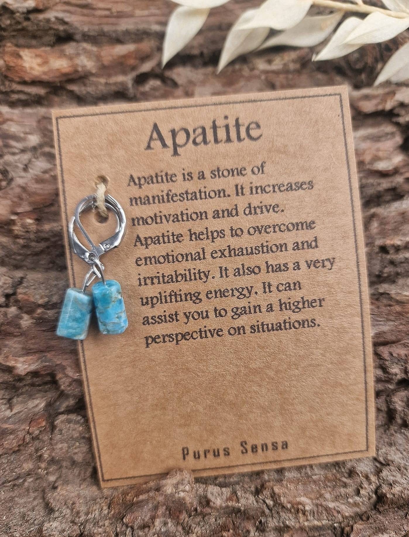 Apatite huggie hoop earrings