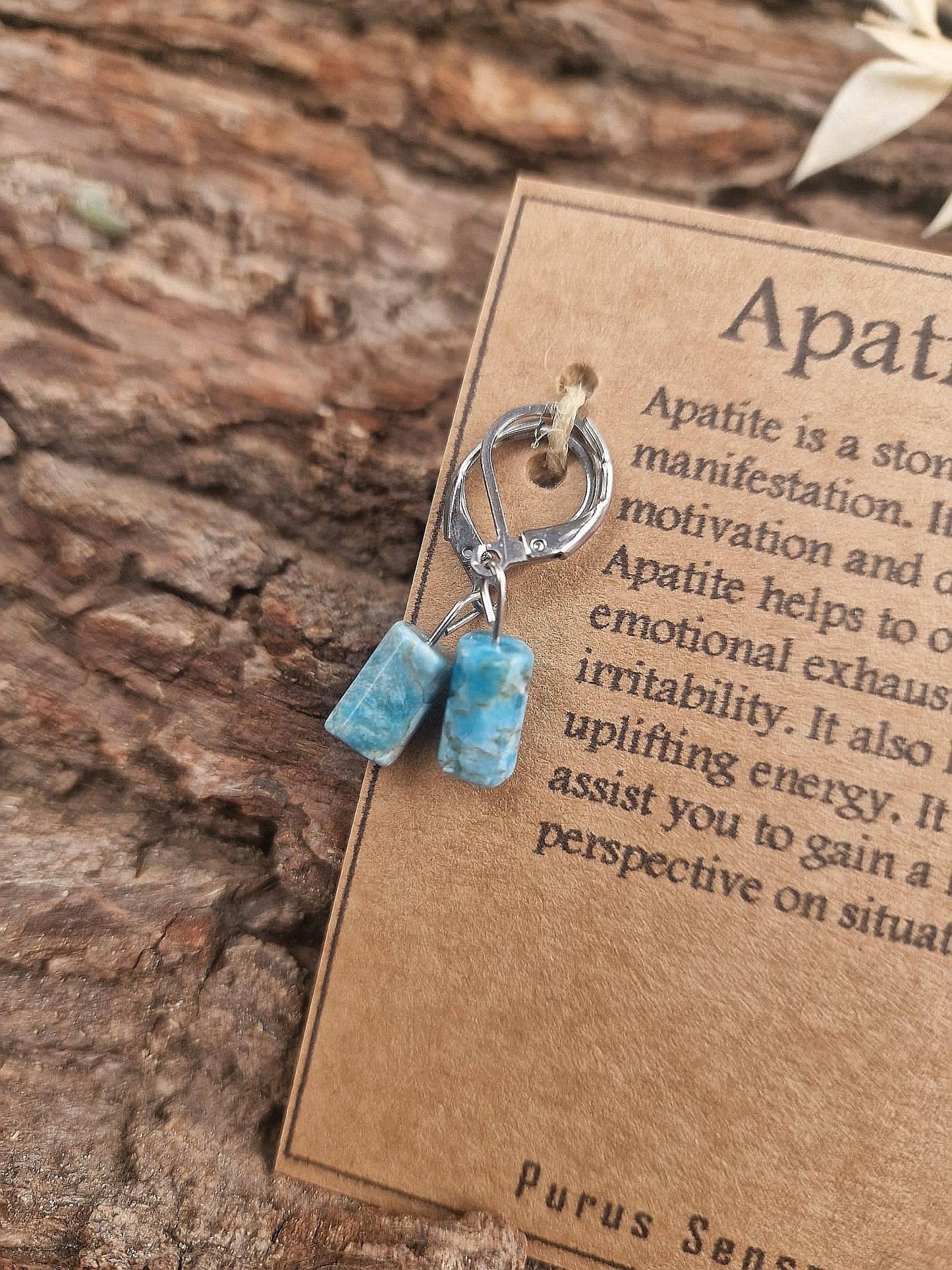 Apatite huggie hoop earrings