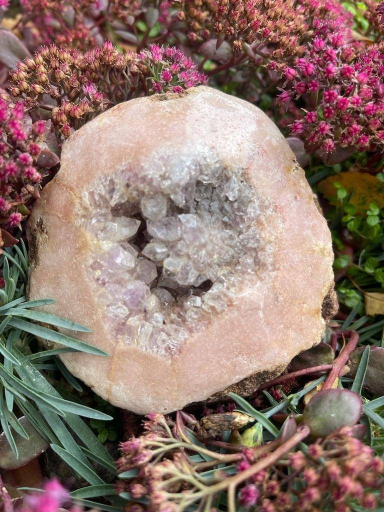 Large Natural Pink Amethyst polished raw crystal