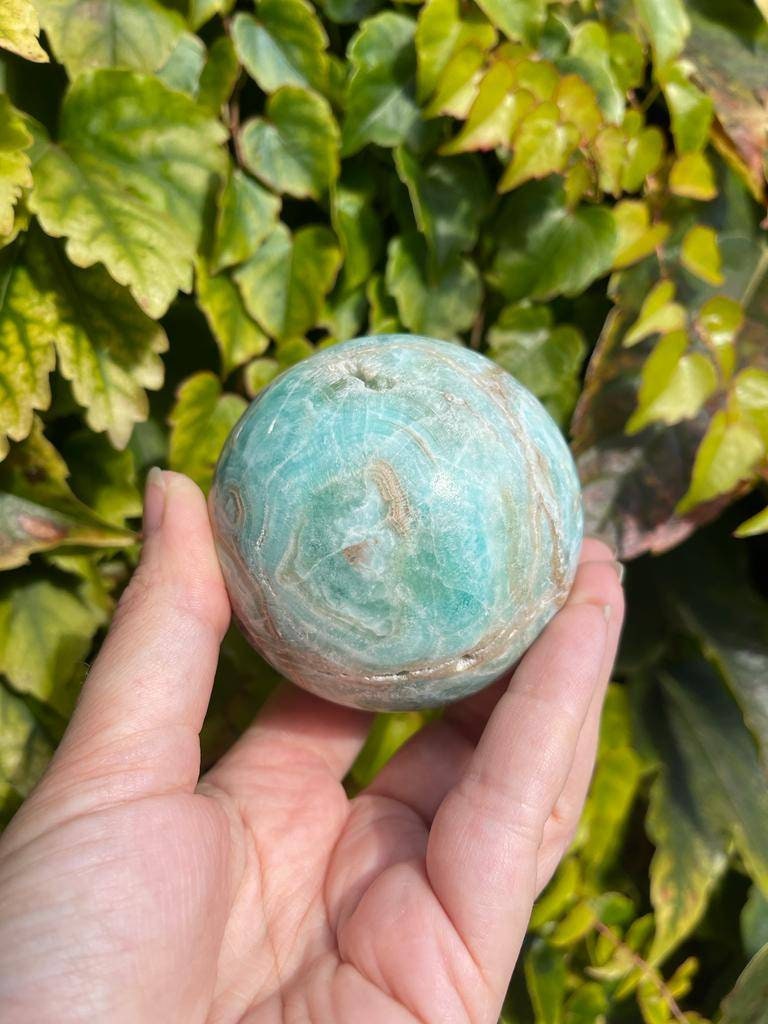 Beautiful Large blue aragonite sphere from Indonesia