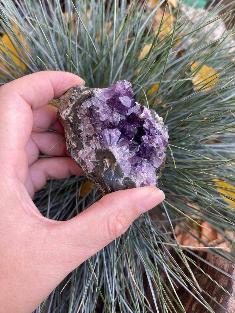 Beautiful Brazilian Amethyst geode with calcite. AAA grade