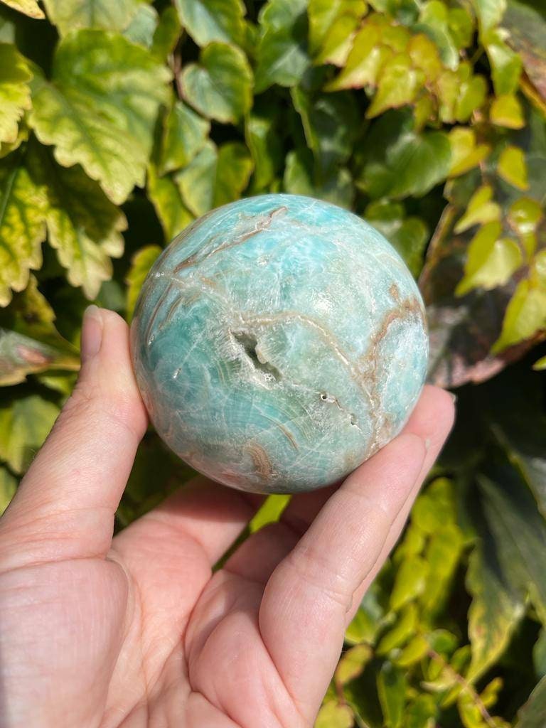 Beautiful Large blue aragonite sphere from Indonesia