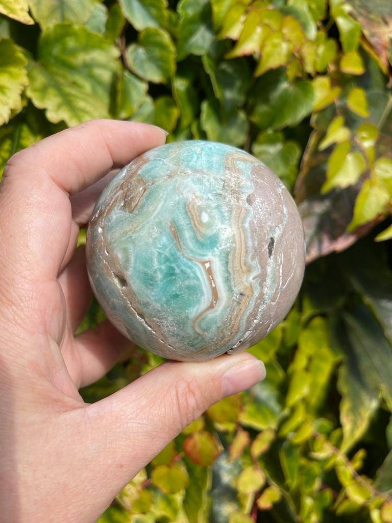 Beautiful Large blue aragonite sphere from Indonesia