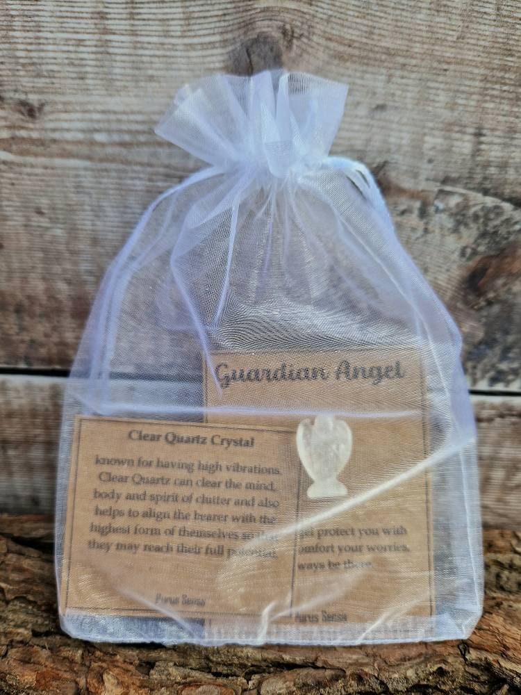 Guardian angel clear quartz crystal gift