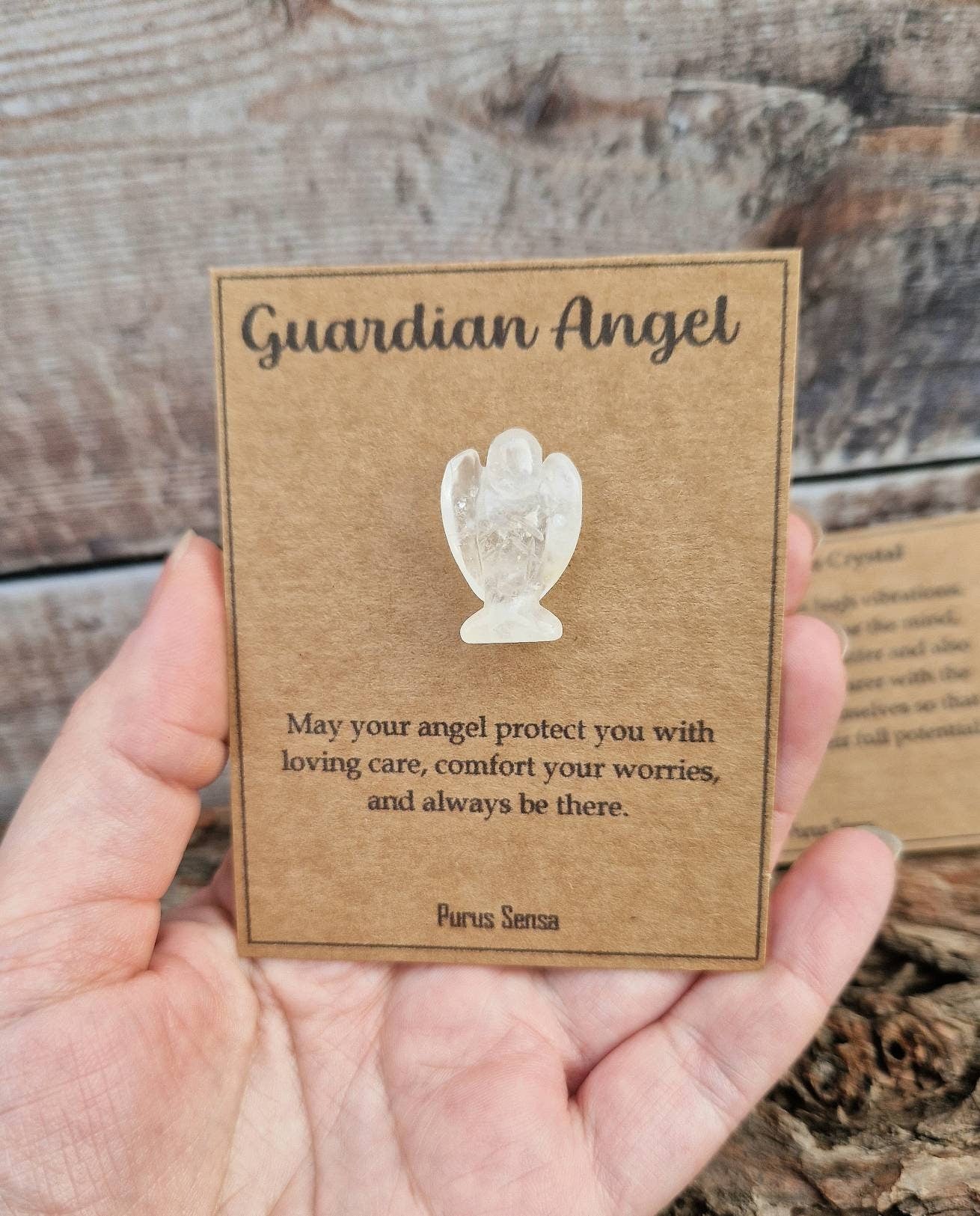 Guardian angel clear quartz crystal gift