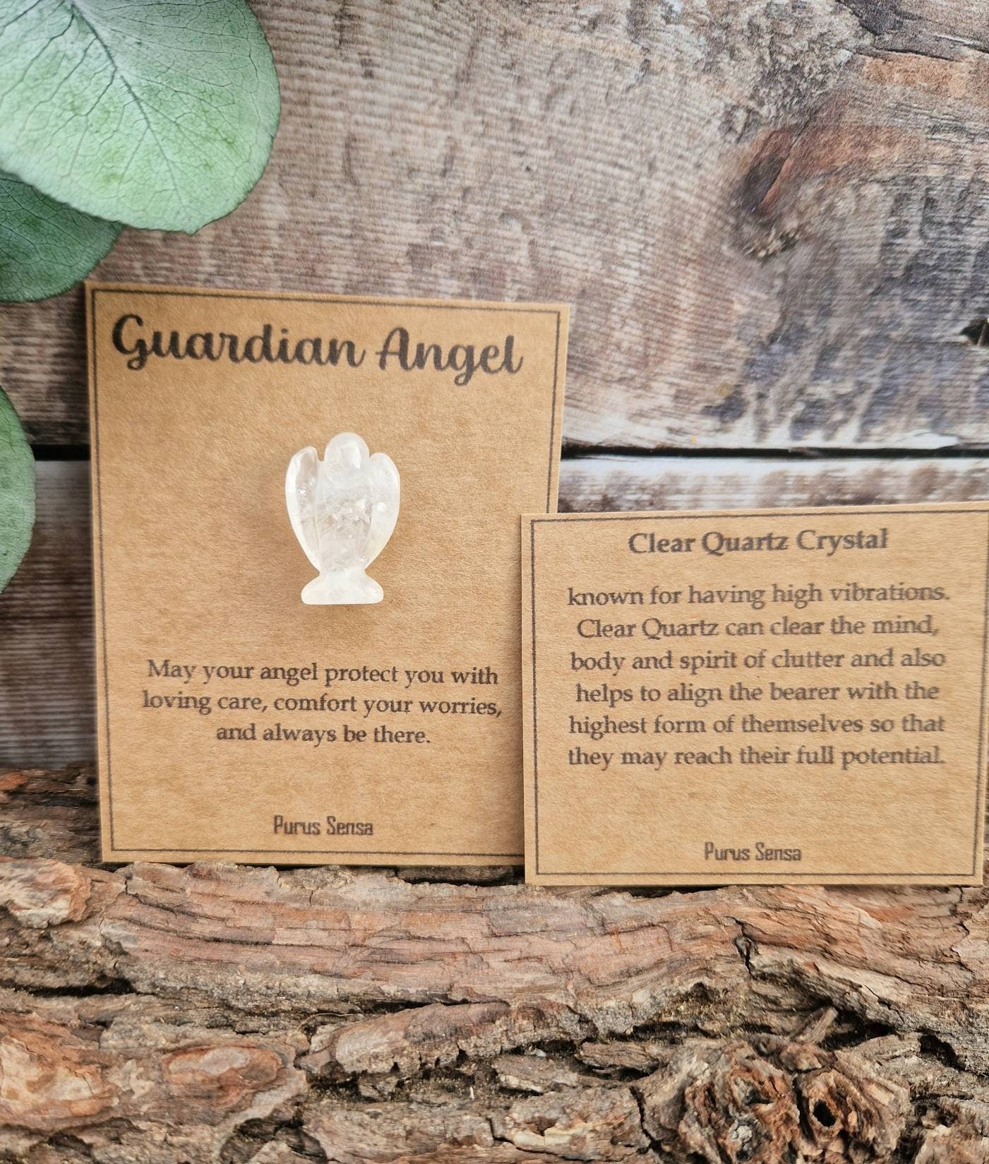 Guardian angel clear quartz crystal gift