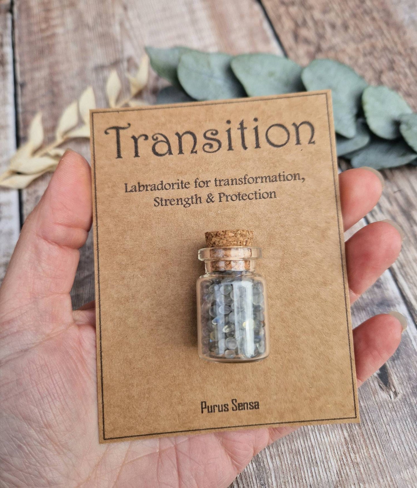 Transition Labradorite wish bottle gift