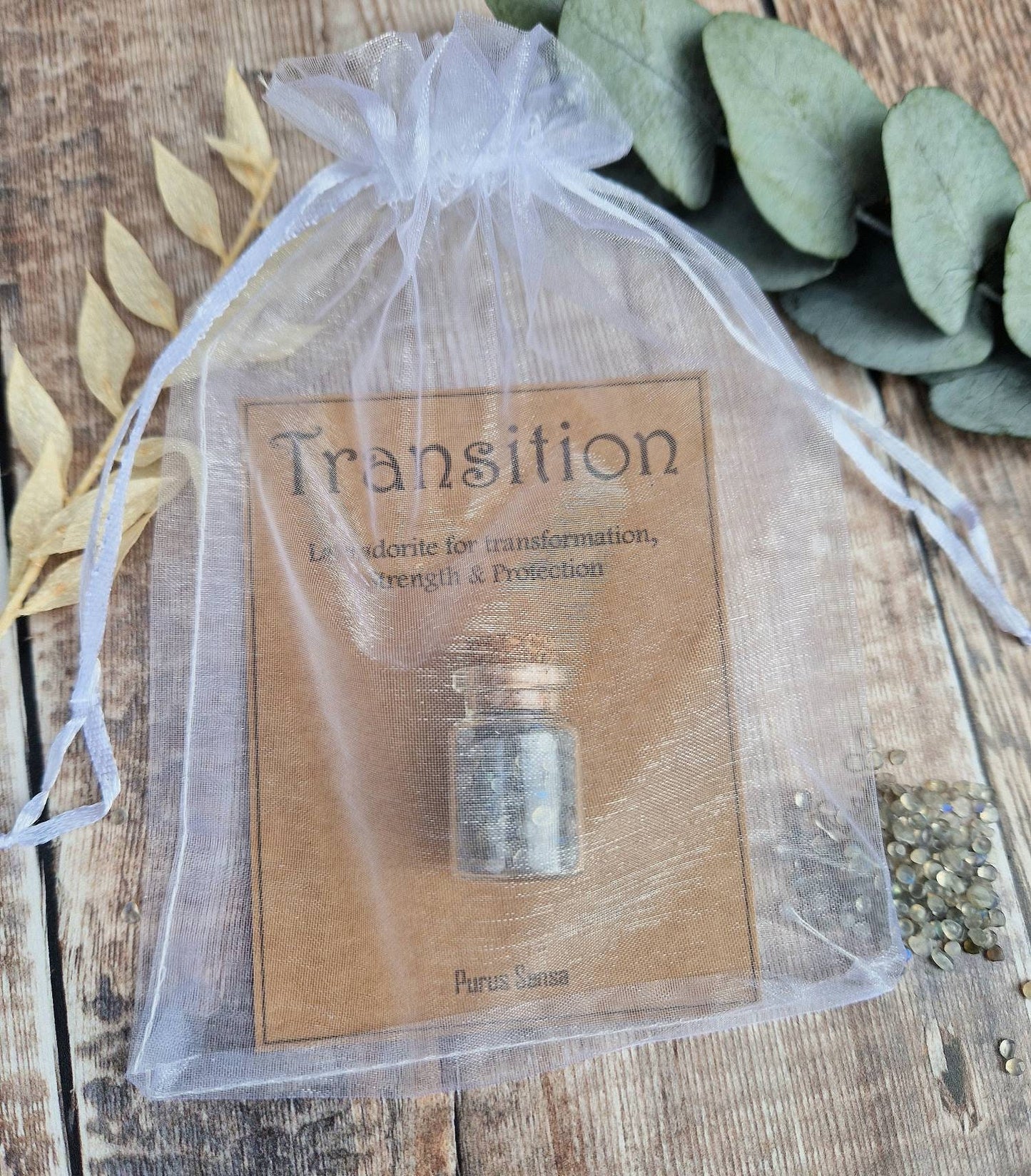 Transition Labradorite wish bottle gift