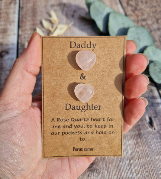 Daddy & Daughter rose quartz crystal gift