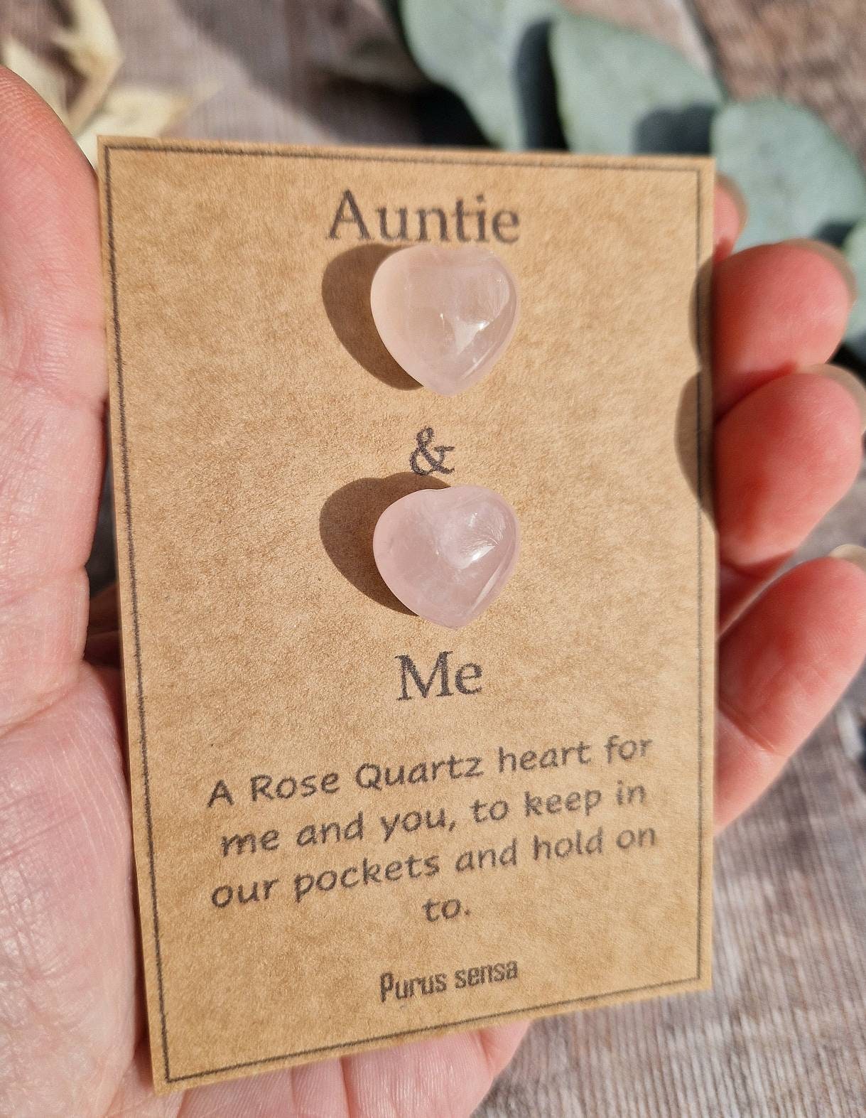 Auntie & Me rose quartz crystal gift