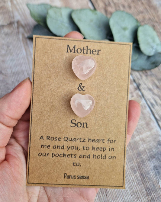 Mother and Son rose quartz crystal gift