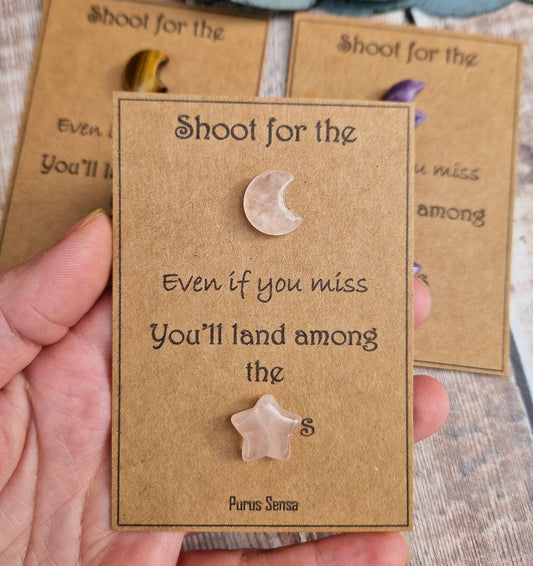 Encouragement and uplifting, moon and stars crystal gift