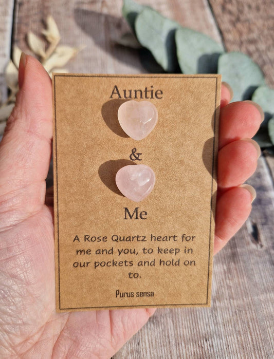 Auntie & Me rose quartz crystal gift