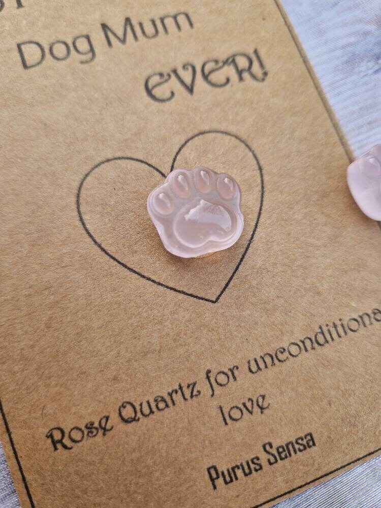 Crystal gift for dog mum. Best dog mum. Rose quartz for dog mum / mummy. Keep sake gift.