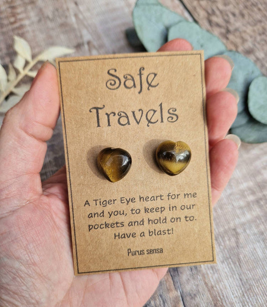 Safe travels matching pair crystal travel gift