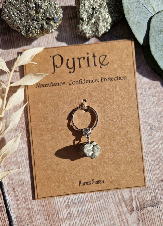 Fools gold Pyrite keyring gift