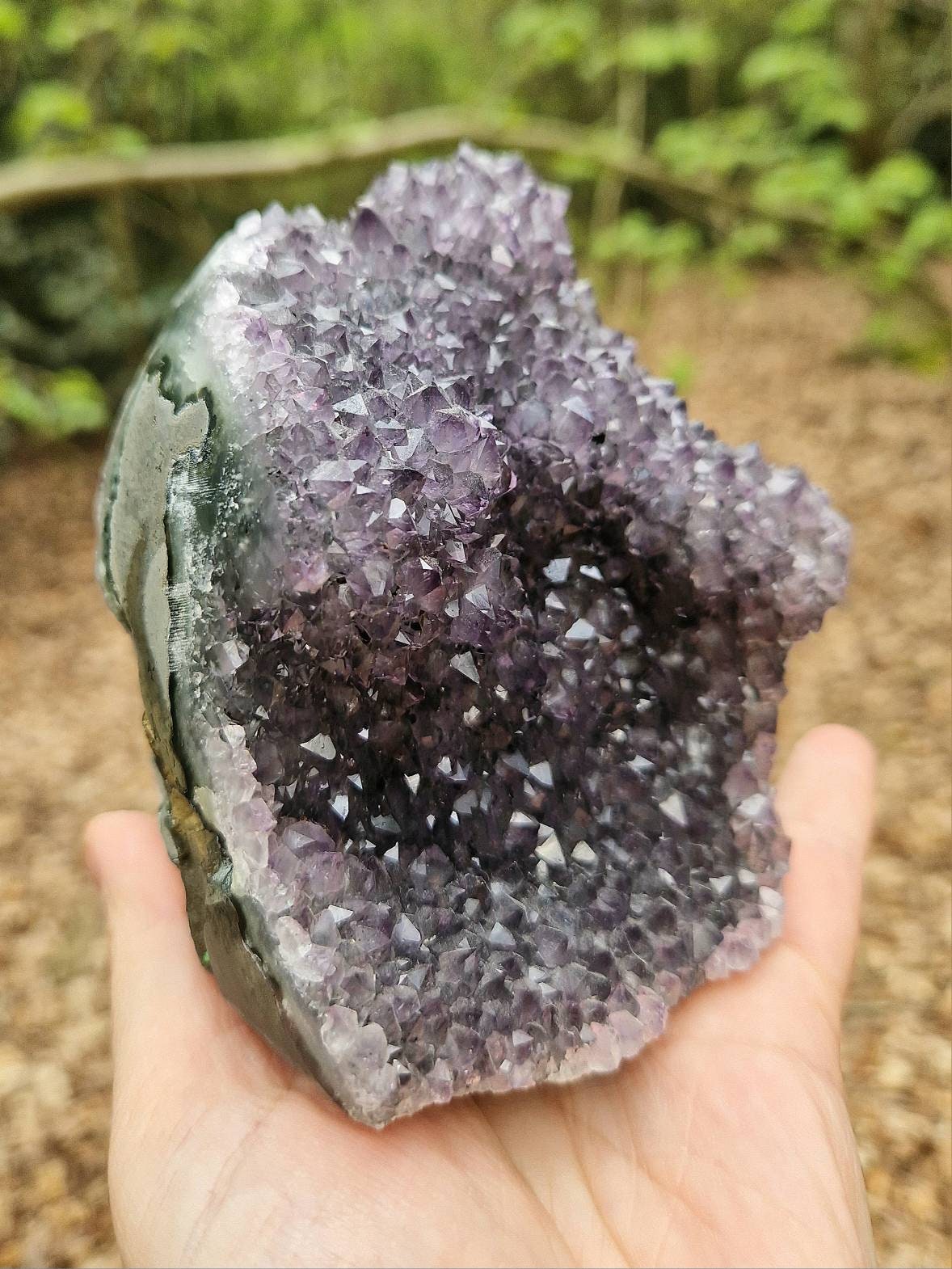 Beautiful amethyst geode 880g. Double sided amethyst cathedral geode. Large statement amethyst. Unique