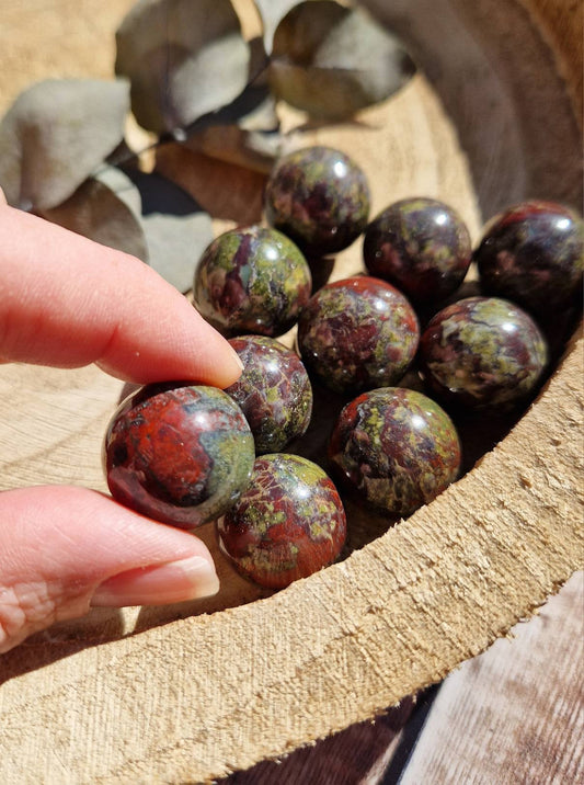 Premium quality Dragon bloodstone mini sphere 20mm