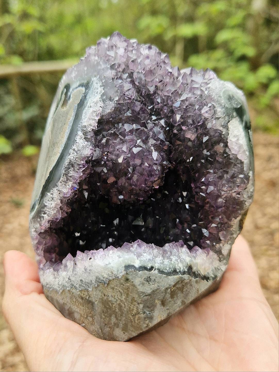 Beautiful amethyst geode 880g. Double sided amethyst cathedral geode. Large statement amethyst. Unique