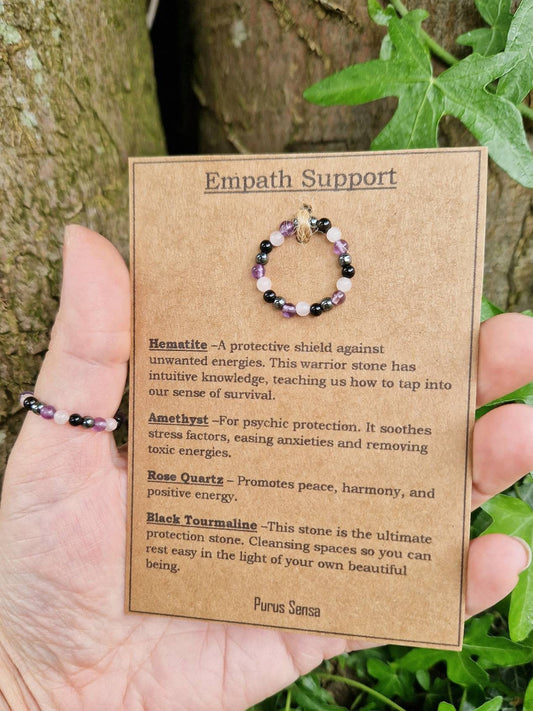 Empath support crystal strech ring