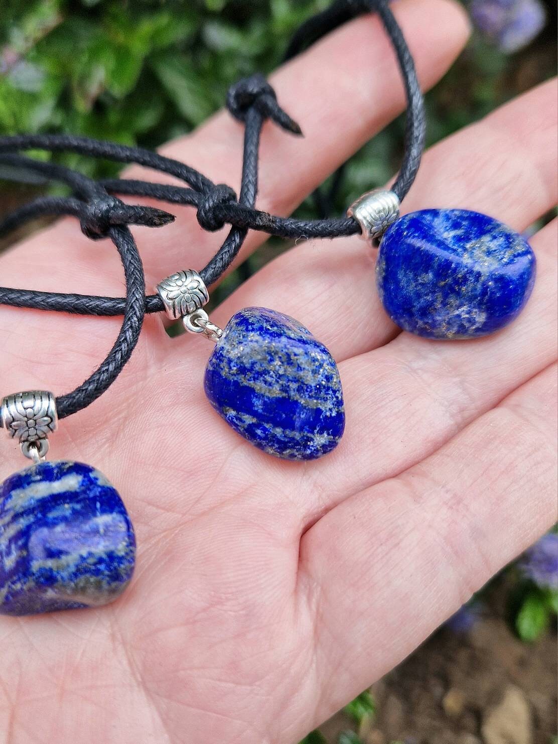 Beautiful lapis lazuli adjustable cord necklace