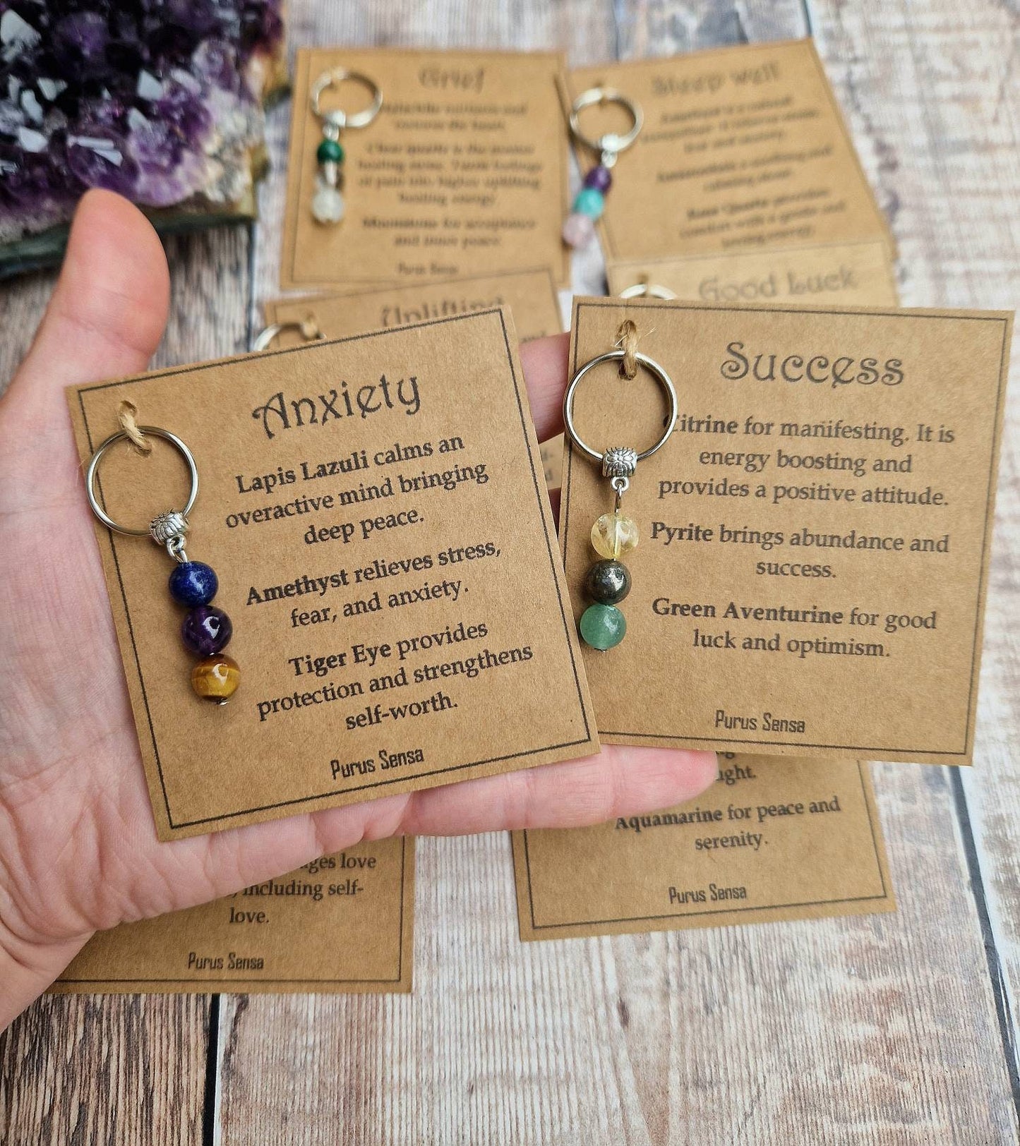 Healing gemstone Crystal Keyring